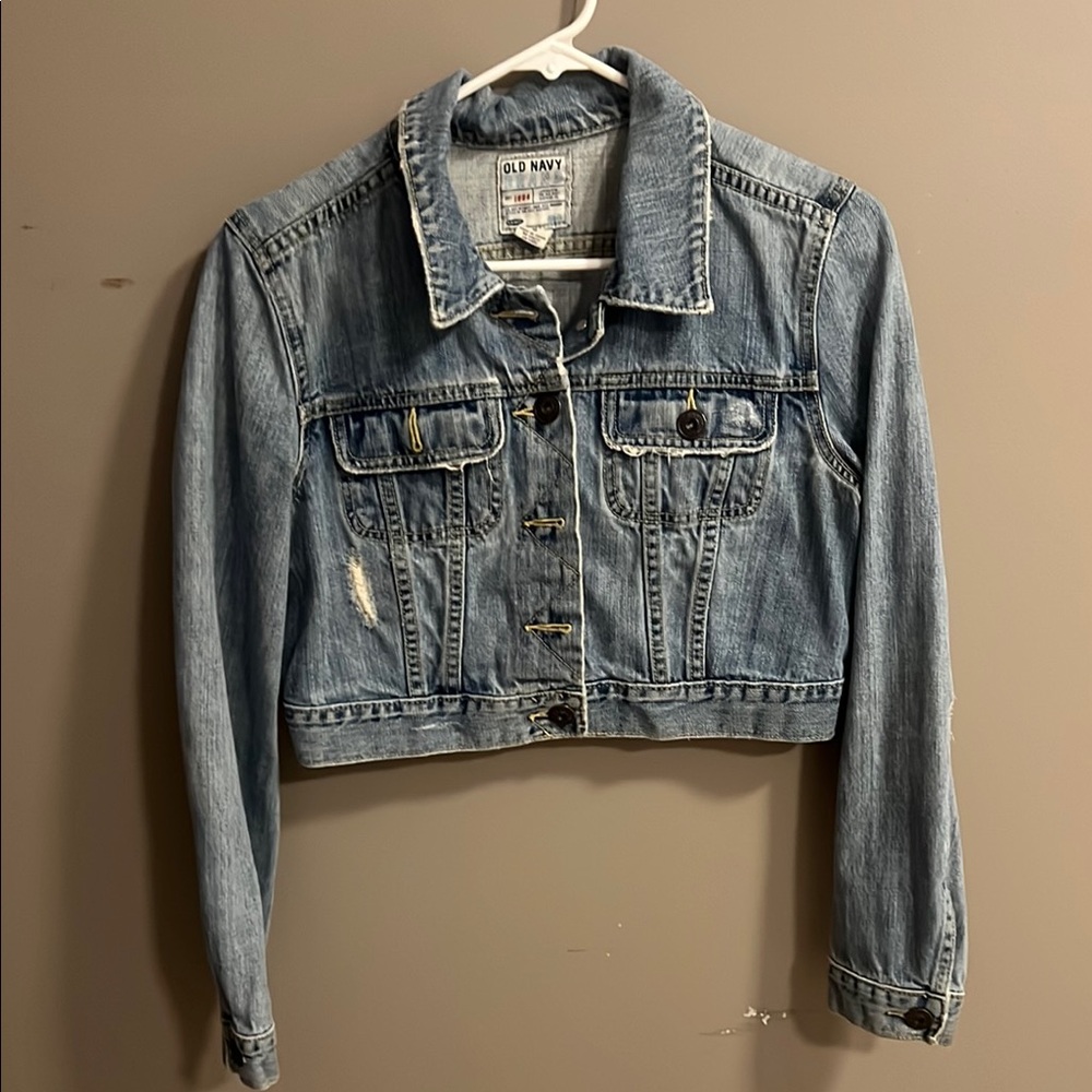 Old Navy Blue Cropped Jean Jacket
